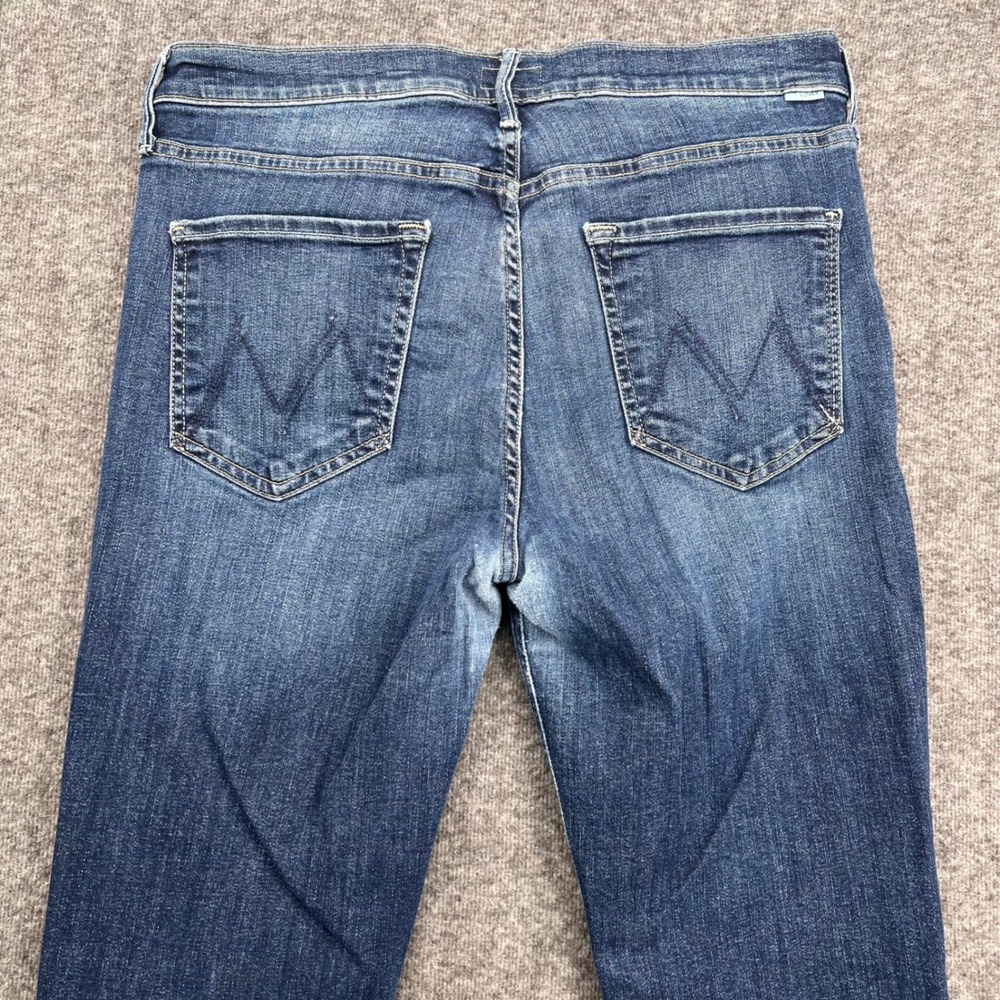 Mother The Mid Rise Dazzler Ankle Jeans On The Edge Blue Straight Leg Size 29 - Picture 7 of 16